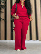 Indiebeautie – Einfarbiges Set aus Sweatshirt und Hose mit Reißverschluss